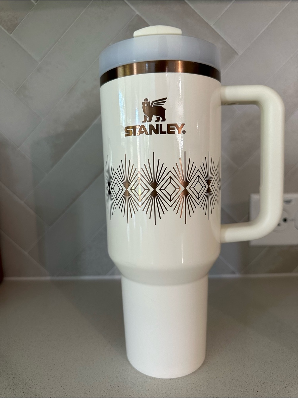 Stanley Quencher Flowstate - 40 oz Art Deco Cream Gloss